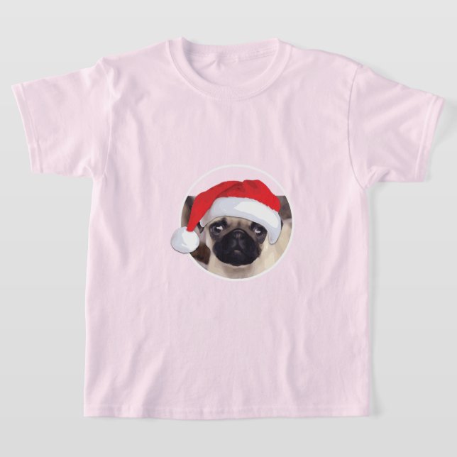 Weihnachts-Mops - Kids' Basic T - Shirt (Ablage )