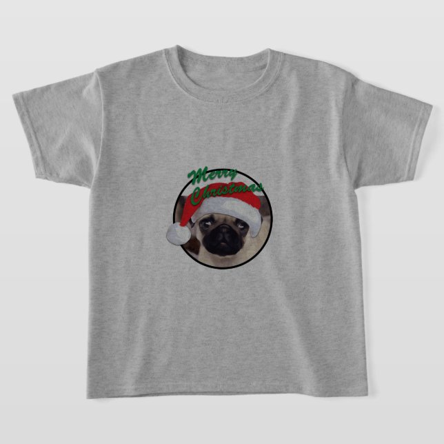 Weihnachts-Mops - Kids' Basic T - Shirt (Ablage )