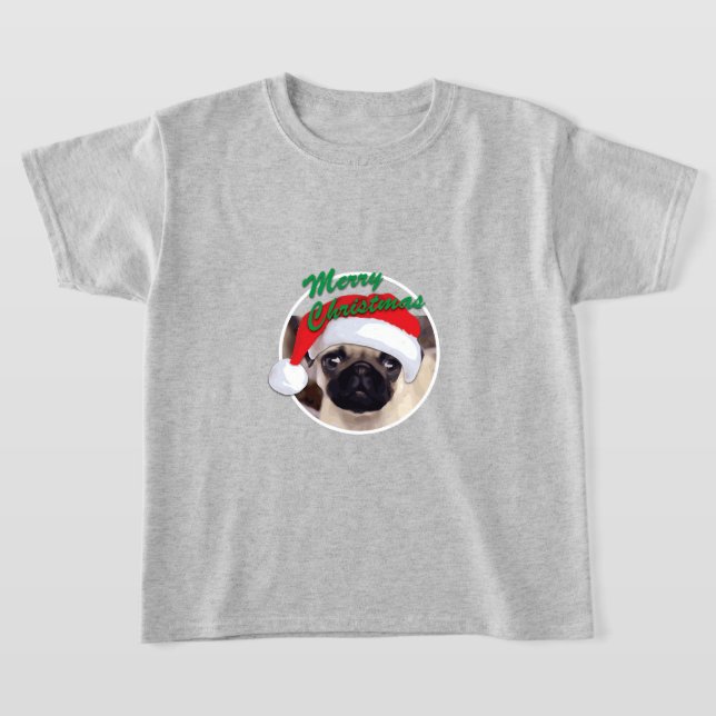 Weihnachts-Mops - Kids' Basic T - Shirt (Ablage )