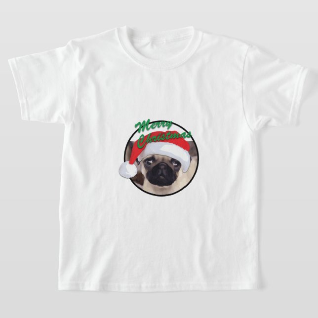 Weihnachts-Mops - Kids' Basic T - Shirt (Ablage )