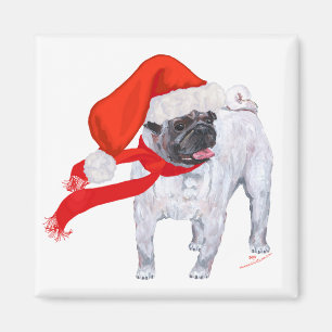 Weihnachts-Mops Magnet