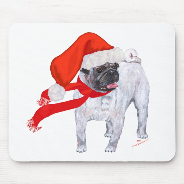 Weihnachts-Mops Mousepad (Vorne)