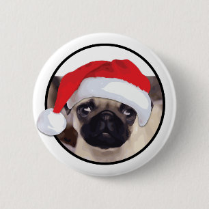 Weihnachts-Mops - Standard, 2¼ Zoll Round Button