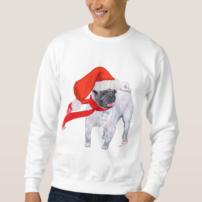Weihnachts-Mops Sweatshirt (Vorderseite)
