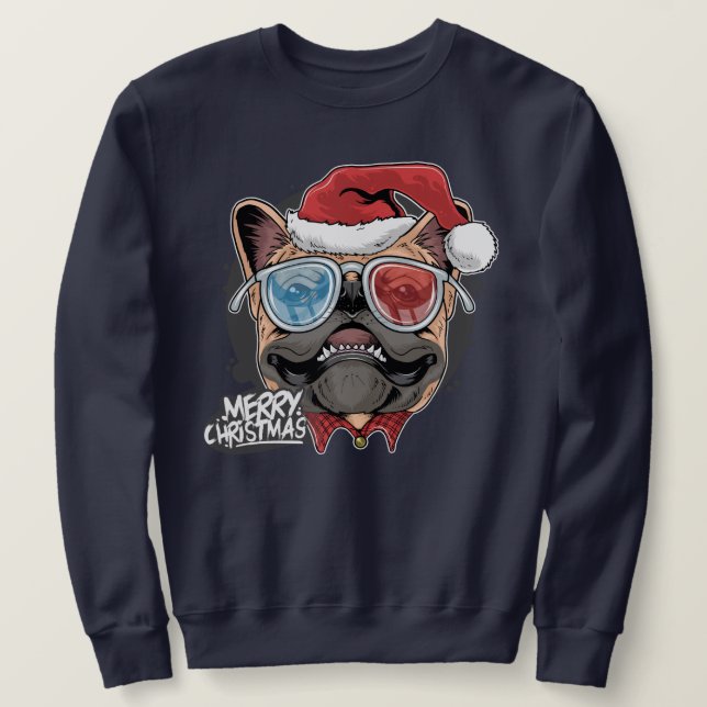 Weihnachts-Mops Sweatshirt (Design vorne)