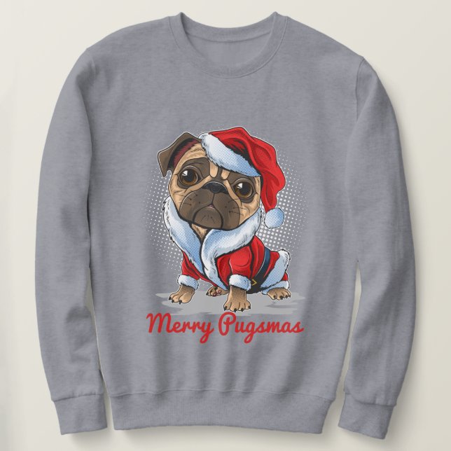 Weihnachts-Mops Sweatshirt (Design vorne)