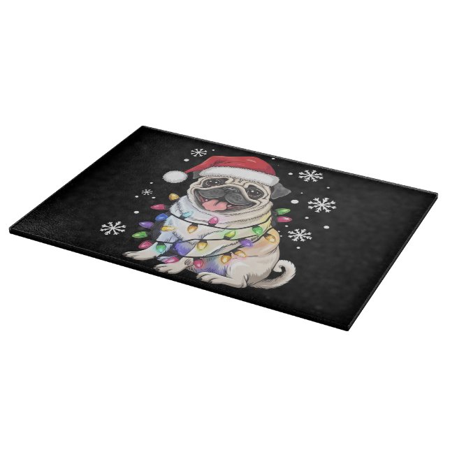 Weihnachts-Mops Weihnachten Weihnachten Weihnachte Schneidebrett (Ecke)