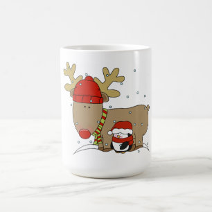 Weihnachts-Morphing-Tasse/Rentier und Pinguin Verwandlungstasse