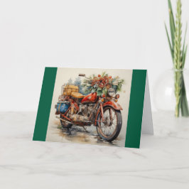 Weihnachts-Motorrad gefaltete Festtagskarte Feiertagskarte