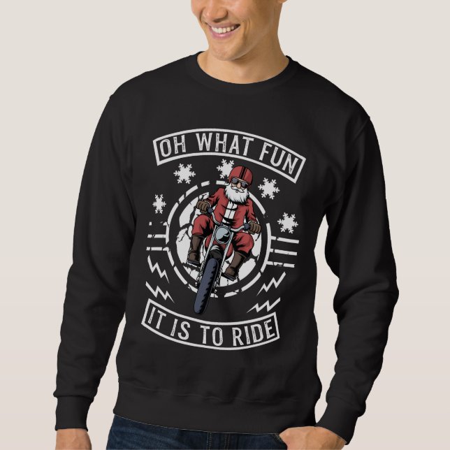 Weihnachts-Motorrad Santa Claus Biker Vater Bike Sweatshirt (Vorderseite)