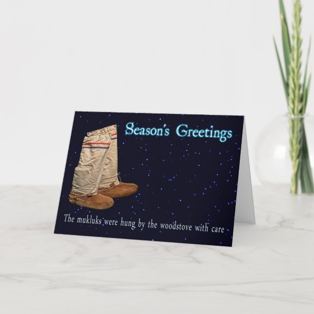 Weihnachts Mukluks Feiertagskarte (Vorderseite)