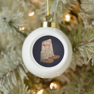 Weihnachts Mukluks Keramik Kugel-Ornament