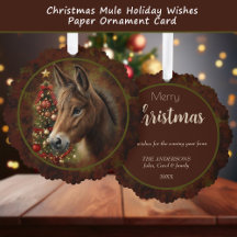 Weihnachts-Mule-Urlaub wünscht Papier-Ornament-Kar