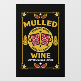 Weihnachts-Mulled Roter Wein Fensteraufkleber