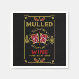 Weihnachts-Mulled Roter Wein Serviette