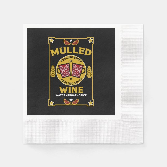 Weihnachts-Mulled Roter Wein Serviette (Vorderseite)