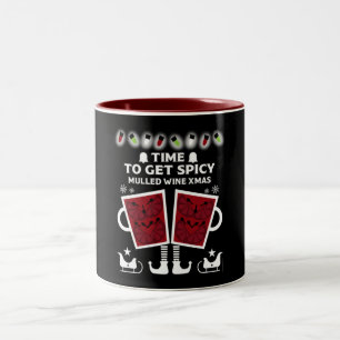 Weihnachts-Mulled Roter Wein Zweifarbige Tasse