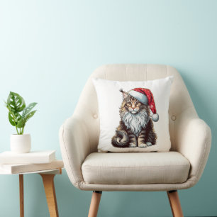 Weihnachts-Münzkatze Maine Coon Kitten Kissen