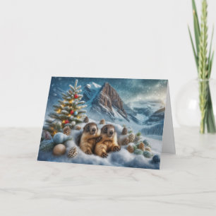 Weihnachts-Murmeltier-Karte (eigene Nachricht eing Karte