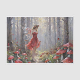 Weihnachts-Mushroom Fairy Decoupage Seidenpapier