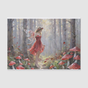 Weihnachts-Mushroom Fairy Decoupage Seidenpapier