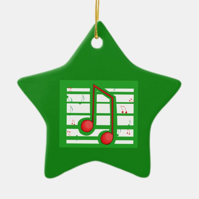 Weihnachts-Musiklehrer, Hinweise zu Grün Keramik Ornament (Vorne)