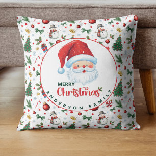 Weihnachts-Muster mit Namen Frohe Weihnachten Kissen