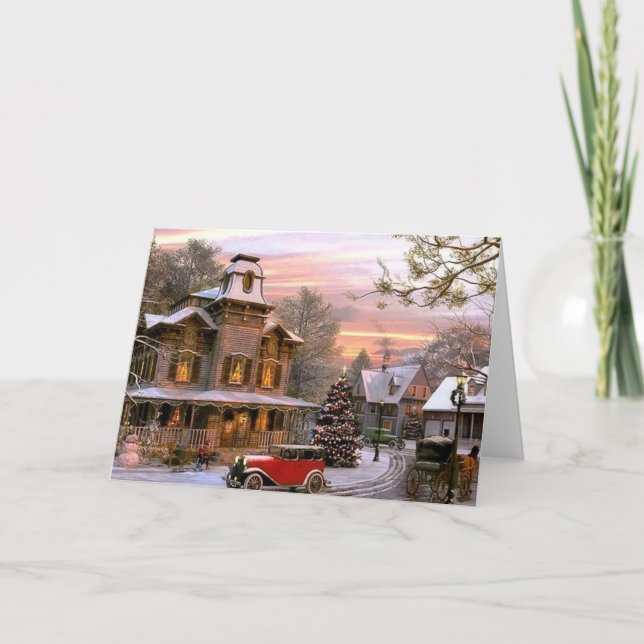 Weihnachts-Nachbarschaft Feiertagskarte (Vorderseite)