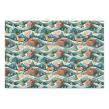 Weihnachts Nahtlose Wrapping Paper Rentiers 300dpi