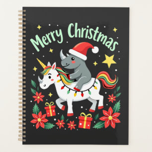 Weihnachts-Nashorn Frohe Weihnachten Einhorn-Nasho Planer