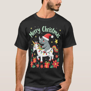 Weihnachts-Nashorn Frohe Weihnachten Einhorn Nasho T-Shirt