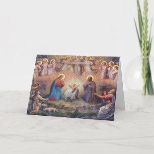 Weihnachts-Nativitäts-Engel Heilige Familie Hirten Karte