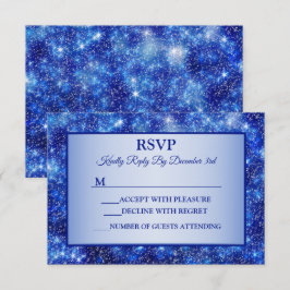 Weihnachts Navy Blue Sparkone Holidays RSVP Karte
