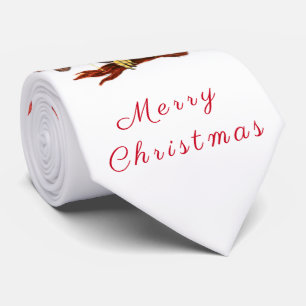 Weihnachts Neck Tie Baby Owl In Hat mit Geschenken Krawatte