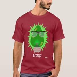 Weihnachts-Nerd-Cartoon Personalize Holiday Bulb T-Shirt