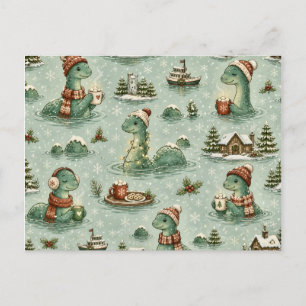 Weihnachts-Nessie Loch Ness Monster Cozy Kryptiden Ankündigungspostkarte