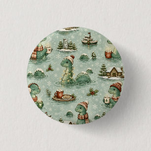 Weihnachts-Nessie Loch Ness Monster Cozy Kryptiden Button