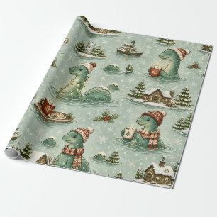 Weihnachts-Nessie Loch Ness Monster Cozy Kryptiden Geschenkpapier
