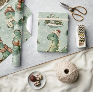 Weihnachts-Nessie Loch Ness Monster Cozy Kryptiden Geschenkpapier