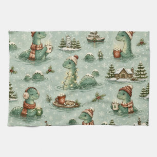 Weihnachts-Nessie Loch Ness Monster Cozy Kryptiden Geschirrtuch