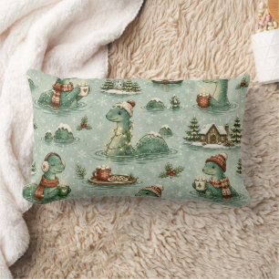 Weihnachts-Nessie Loch Ness Monster Cozy Kryptiden Lendenkissen
