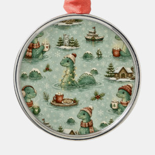 Weihnachts-Nessie Loch Ness Monster Cozy Kryptiden Ornament Aus Metall