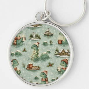 Weihnachts-Nessie Loch Ness Monster Cozy Kryptiden Schlüsselanhänger
