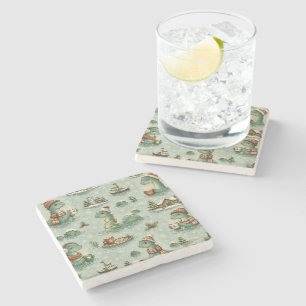 Weihnachts-Nessie Loch Ness Monster Cozy Kryptiden Steinuntersetzer