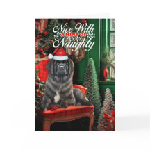 Weihnachts-Neufundland Hund Naughty oder Nizza