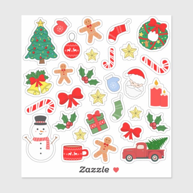 Weihnachts-Neujahr Gemütliche Winter-Scrapbook-Pla Aufkleber (Blatt)