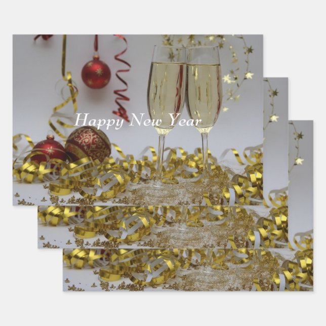 Weihnachts-Neujahrswrapping Paper Sheets Geschenkpapier Set (Set)