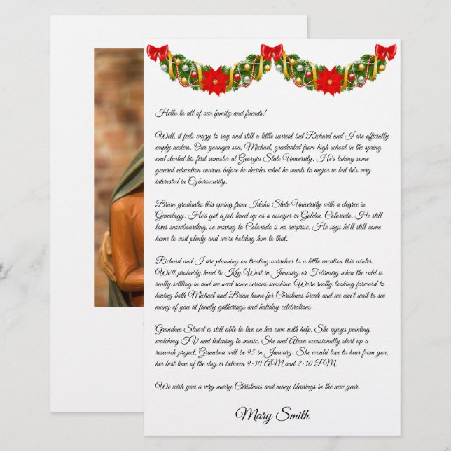 Weihnachts-Newsletter der Weihnachtszeit der Weihn Briefpapier (Vorne/Hinten)