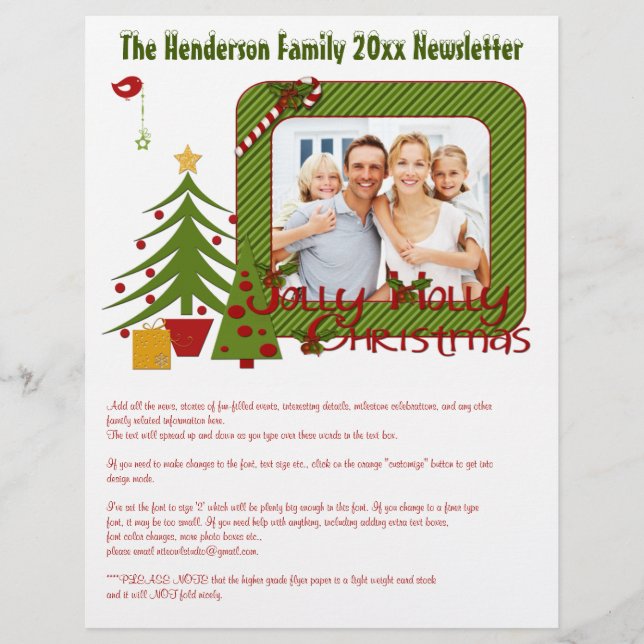 Weihnachts-Newsletter mit Fotos (Vorderseite)