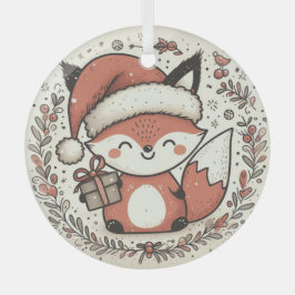 Weihnachts-Niedlich-Fox Ornament Aus Glas